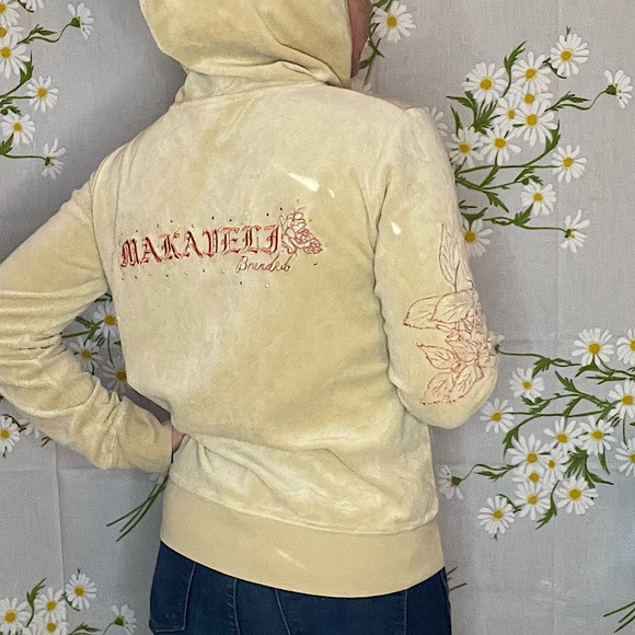 Vintage Sweaters - OFFICIAL TUPAC MAKAVELI BRANDED rose gold embroidered track suit jacket